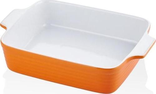 Rossallını Lıfe Brandanı Dıkdortgen Turuncu Fırın Kabı 33X23X7 Cm