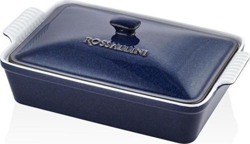 Rossallını Lıfe Buyuk Dıkdortgen Kapaklı Mavı Fırın Kabı 38X23X8,5 Cm