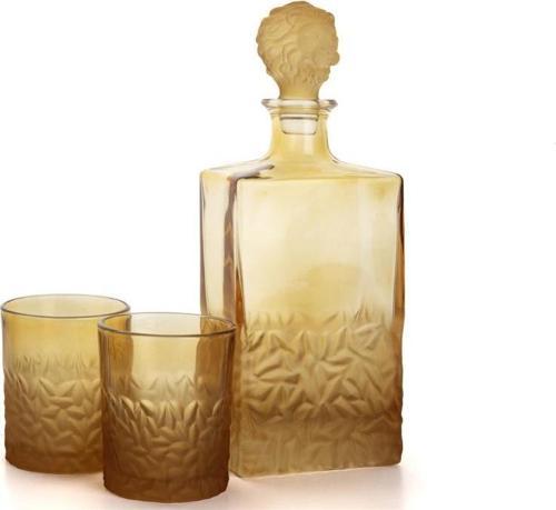 Amber Aslan Kapaklı Cam Viski Seti 3Prç 800ml-280ml