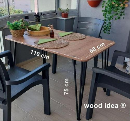 Wood İdea 60×110 Metal Ayaklı Masa Mutfak Masası Çalışma Masası Bilgisayar Masası