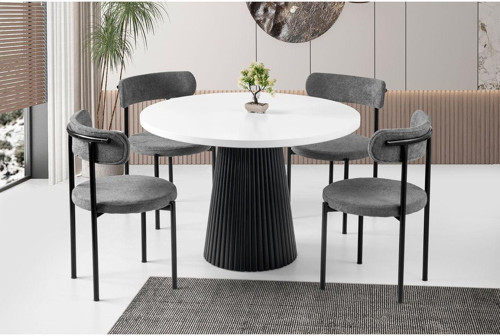 Milas Natural Ahşap Bohem Yemek Masası 120X120