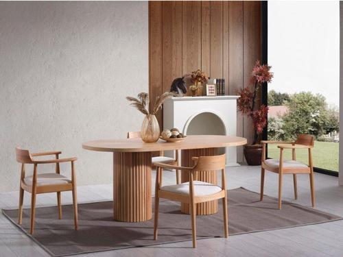 Lines Beyaz Iskandinav Natural Ahşap Bohem Sandalye