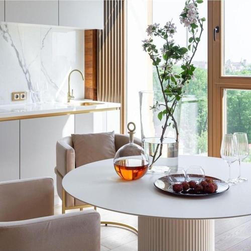 Vintage Yuvarlak Ahşap Bohem Masa 120X120