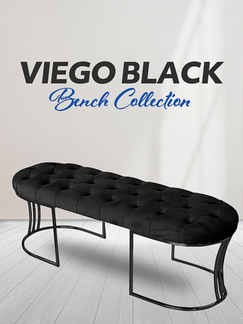 Viego Siyah Bench Puf,metal