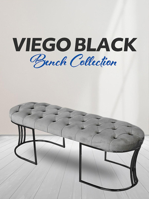 Viego Siyah Bench Puf,metal
