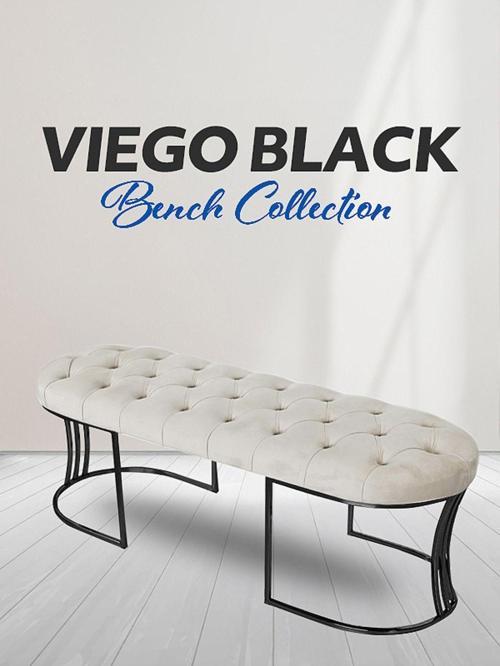 Viego Siyah Bench Puf,metal