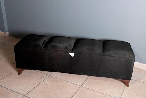 Vetra V2 Siyah Sandıklı Puf - Dilimli Model 140cm Sandıklı Bench 40x140 cm
