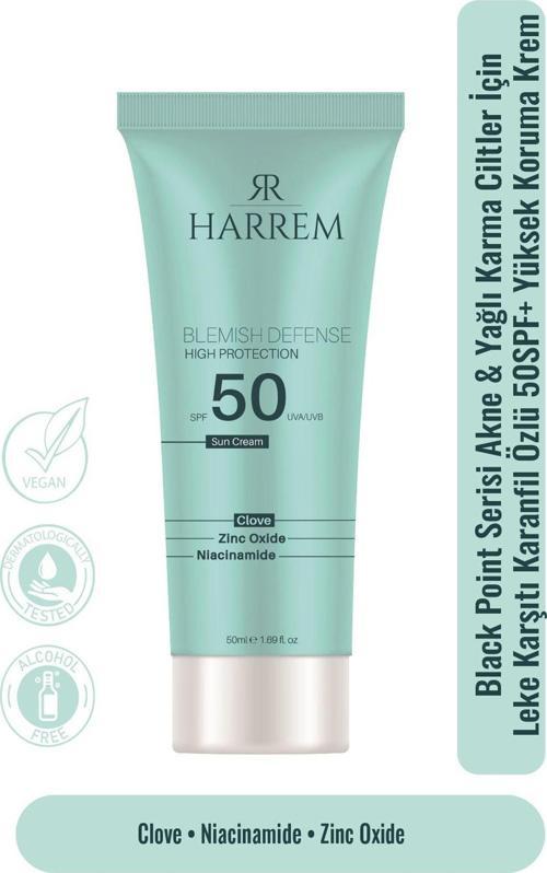 Akneli&Yağlı Ciltler Leke Karşıtı Yüksek Koruyucu Yağsız SPF50 UVA/UVB Güneş Kremi 50 Ml Black P.in