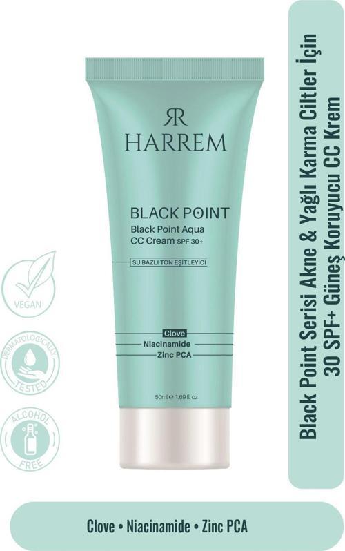 Akneli & Yağlı Karma Ciltler İçin 30SPF Güneş Koruyucu Cc Krem Black P.int 50Ml