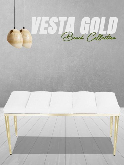 Vesta Gold Puf Dilimli Model Metal Ayaklı Bench
