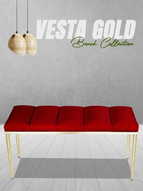 Vesta Gold Puf Dilimli Model Metal Ayaklı Bench