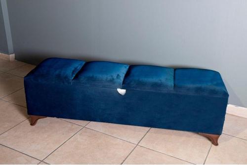 Vetra V2 Mavi Sandıklı Puf - Dilimli Model 140cm Sandıklı Bench 40x140 cm