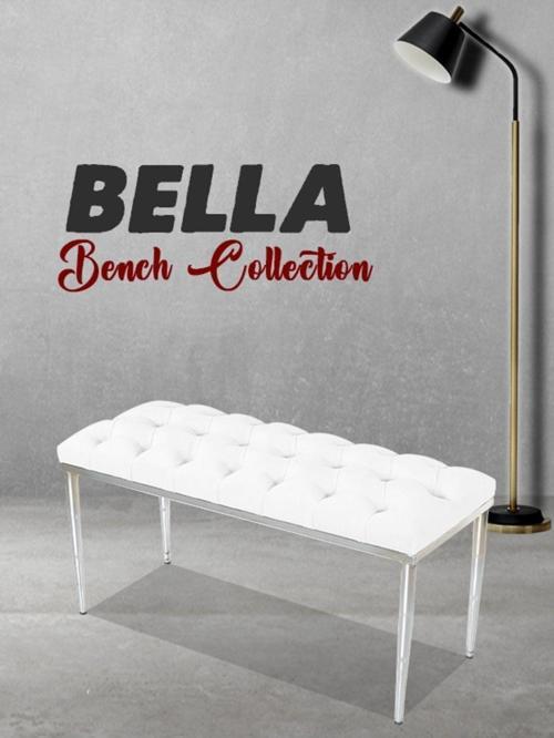 BELLA Silver Bench Kapitoneli Chester Model Puf