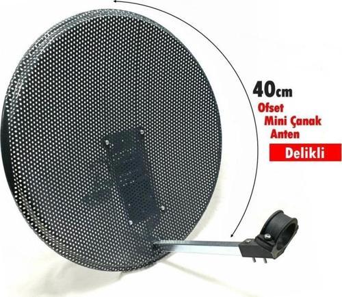 40cm Delikli mini Karavan Çanak Anteni - Antrasit