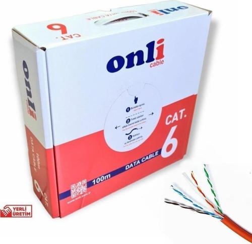 Onli 23AWG UTP CAT6 Network Kablosu Turuncu 100Mt Yerli Üretim