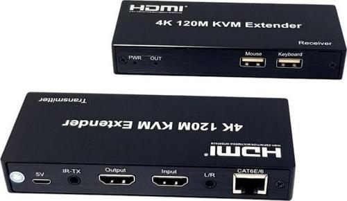 4K 120Metre HDMI+USB+IR To Cat6 KVM Extender
