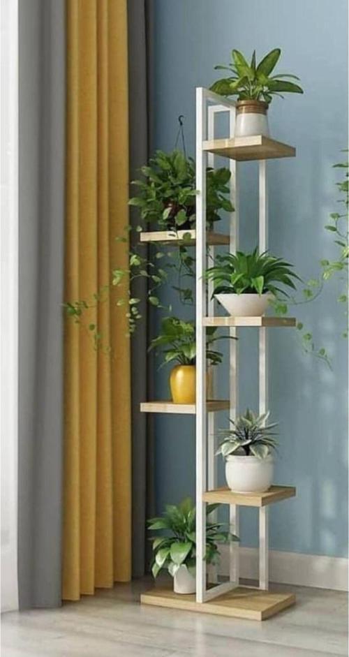 Adımshops Çiçeklik, 6 Bölmeli Sehpa,Saksılık,Raf 38X122 Cm