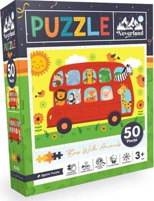 Hayvanlarla Otobüs 50 Parça Puzzle NL408
