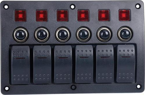 6'Lı   Swıtch Panel Otomatik Sigorta Ve Işıklı