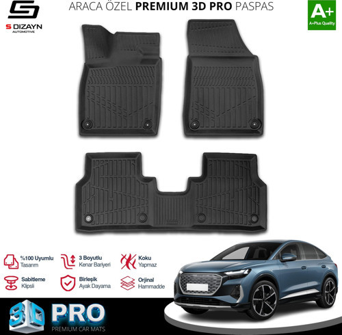 Audi Q4 E-Tron 3D Pro Havuzlu Paspas 2021 Üzeri A+ Kalite