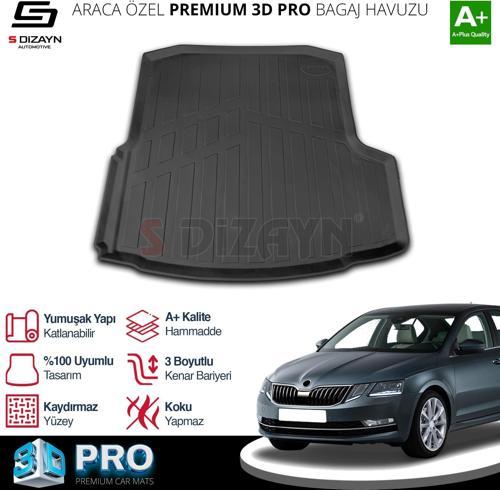 Skoda Octavia 3D Pro Bagaj Havuzu 2013-2020 A+ Kalite
