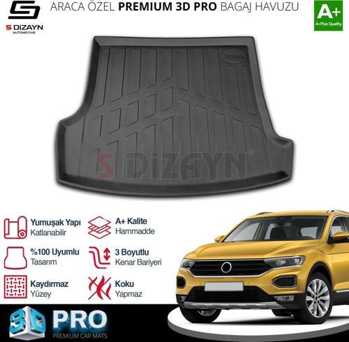 VW T-Roc 3D Pro Bagaj Havuzu Üst Bagaj 2019 Üzeri A+ Kalite