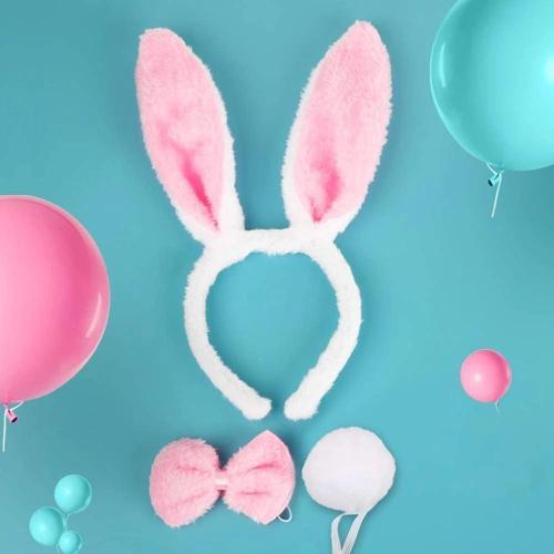 Nessiworld Tavşan Kostüm Seti Taç Papyon Kuyruk Pembe Renk