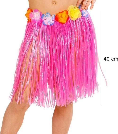 Nessiworld Yetişkin ve Çocuk Uyumlu Pembe Renk Püsküllü Hawaii Luau Hula Etek 40 cm