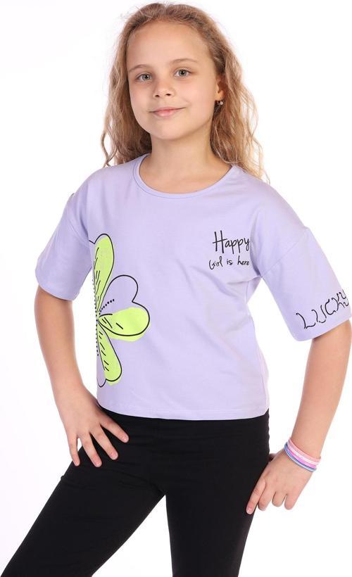 Toontoy Kız Çocuk Yazılı Çiçek Baskılı Tişört