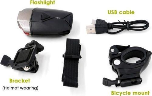 Superl Lava 300lm Bisiklet Ön Işık Usb Kask ve Gidon Farı Xbyc 6126