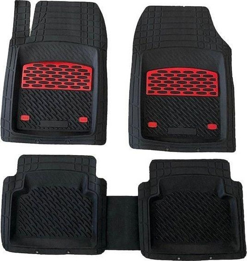Safir Audi Uyumlu TT Havuzlu Universal Paspas Krom Kırmızı Parça