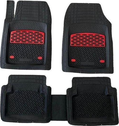 Safir Seat Uyumlu İbiza Havuzlu Universal Paspas Krom Kırmızı Parça