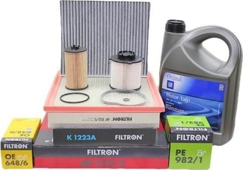 Opel İnsignia Filtron 1.6 Dizel Motor Bakım Seti GM 5W30 5 LT Yağlı