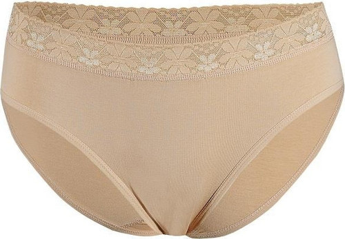 6 Adet Yıldız Bayan Likralı Beli Dantelli Bikini Külot Ten 3527