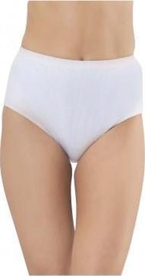 6 lı Paket HMD Pamuklu Bayan Ribana Bato Külot Beyaz 1003