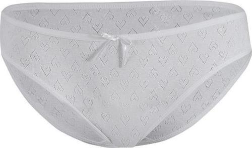 6 Adet Yıldız Bayan Kalpli Ribana Bikini Külot Slip Beyaz 3575