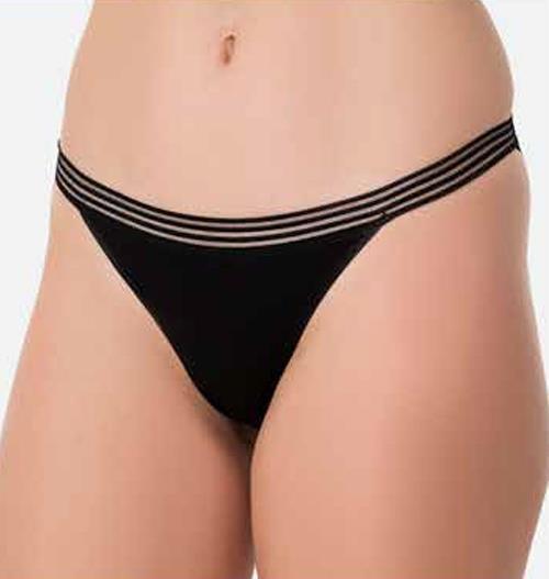Bayan Modal İnce Tül Çizgili Lastik Slip Bikini Külot 4274