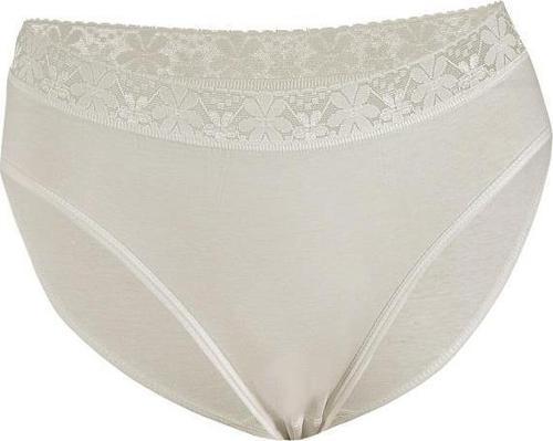 12 Adet Yıldız Bayan Likralı Beli Dantelli Bikini Külot Ekru 3523