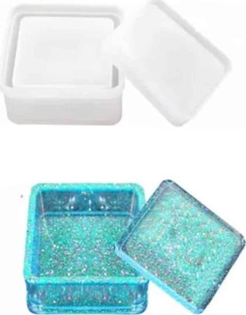 Epoksi Silikon Kalıp Kare   Mücevher Saklama Kutusu 8X8 CM