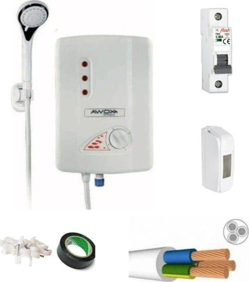 TERMOPLUS ELEKTRİKLİ ŞOFBEN 7500W 3MT KABLOLU TAM TAKIM SET