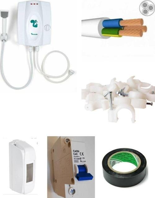 Banyo Tipi Ani Su Isıtıcı 4 Mt Kablolu Orjınal Tam Takım Set
