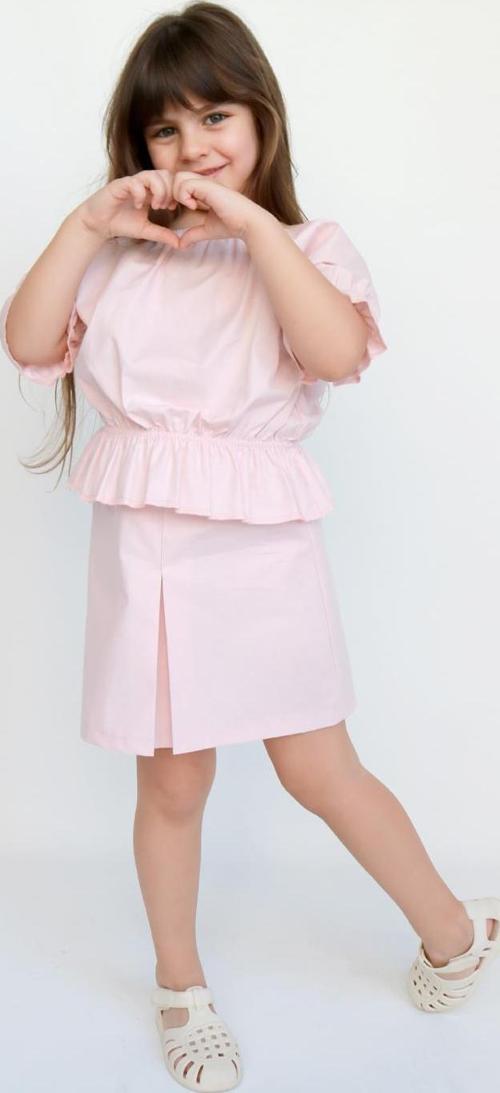 Kız Çocuk Alina Madonna Pudra Pembe Etek Bluz Takım