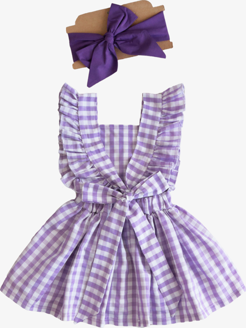 Kız Çocuk Violetta Elbise Bandana Takım / Mor