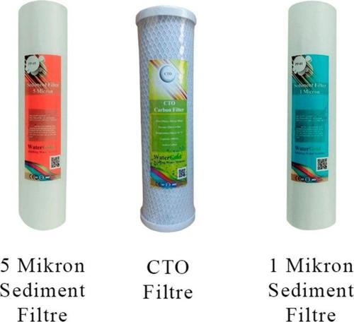 Açık Kasa Üçlü (3'Lü) Ekonomik Filtre Seti (Sediment 5 Mic-Cto-Sediment 1 Mic)