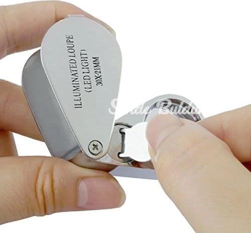 Kontrol Için Özel Kutulu Metal Işıklı Lup 30x21