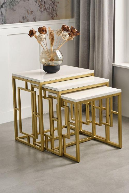 Nova Gold Metal Ayak Zigon Sehpa
