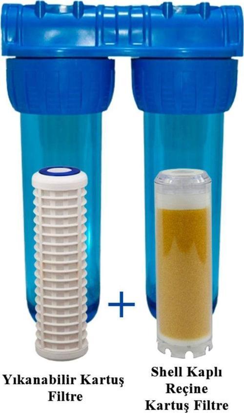 Yıkanabilir Tortu + Reçine Kartuşlu Filtre 10" Inç