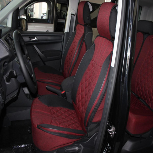 Nissan Navara Lüx Oto Koltuk Minderi Ön Arka 5'li Set ELEGANCE Serisi KIRMIZI SİYAH