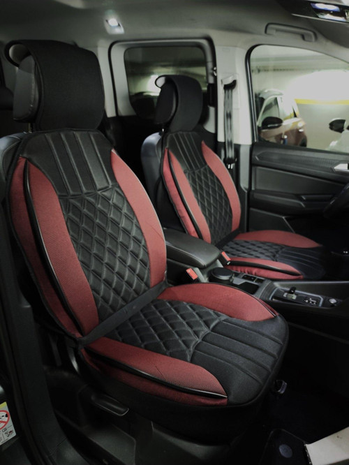 Ford Focus 2 Lüx Oto Koltuk Minderi Ön Arka 5'li Set ELEGANCE Serisi SİYAH KIRMIZI