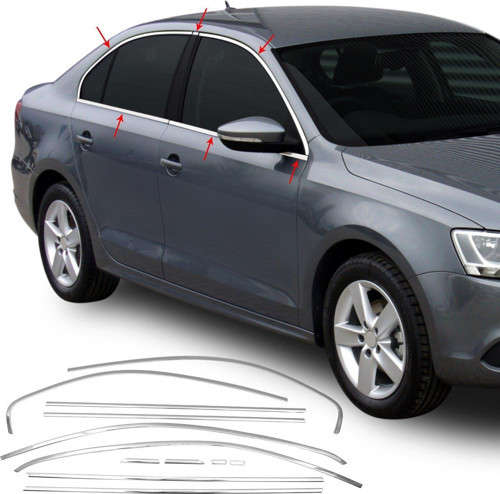Volkswagen Jetta Uyumlu Cam Çerçevesi 2014-2018 Paslanmaz Çelik Parça